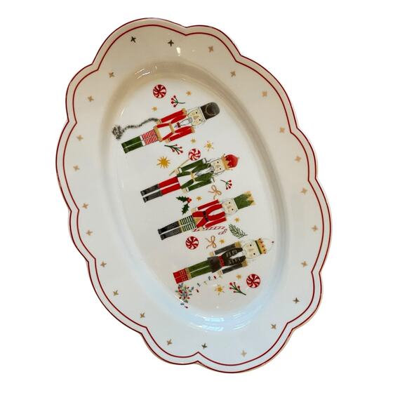 Grace Teaware Fine Porcelain CHRISTMAS NUTCRACKER Serving Platter Tray 10x14 NEW - Picture 7 of 10